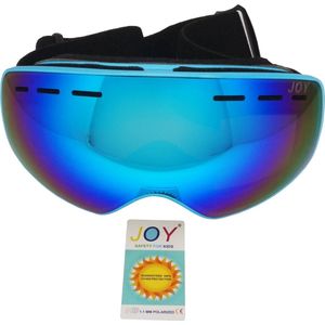 Pro Care Excellent Quality® Crowne Kids Blauw TPU Ultra-Light frame Skibril - Dubbel Layer Lens - Skibrillen - 100% UVA UVB UVC Bescherming - PC Blauwe Lens - Frame Licht Blauw