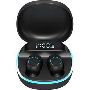 Pro Care Excellent Quality® M13B Hifi Bluetooth 5.2 Draadloze Earbuds - Wireless - Earbuds Wireless Noise Cancelling - LED Charging - Tiptoetsen - Inline Microfoon - IOS Android Smartphones Tablets - Zwart - LED Light Ring