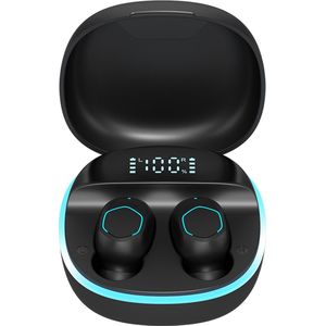 Pro-Care Excellent Quality™ M13B Hifi Bluetooth 5.2 Draadloze Earbuds - LED Charging - Tiptoetsen - Inline Microfoon - IOS Android Smartphones Tablets - Zwart - LED Light Ring
