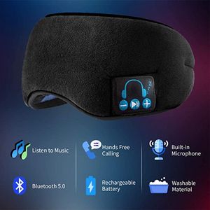 Pro-Care Bluetooth Smart Stereo Zijden Slaapmasker Zijdezacht -  Met Belfunctie Microfoon - 100% Verduisterend Oogmasker - Verstelbaar - Blinddoek - Zijdezacht - Anti-Rimpel - Cadeau Tip - USB - Zwart