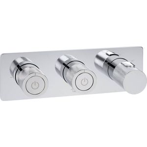 Ben Engraved Cross thermostaat afbouwdeel met omstelrichting chroom