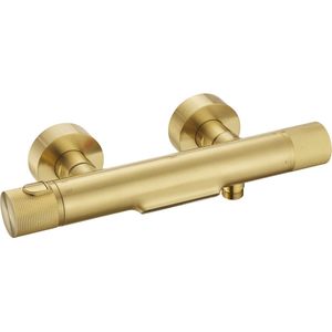 Ben - Engraved Line - Badkraan - Goud - Thermostatisch - Waterval functie - 15 cm