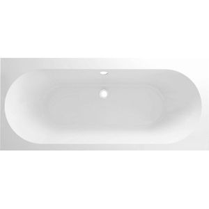 Saqu Space inbouwbad 2-persoons 180x80cm mat wit acryl afvoer met overloop