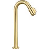 Saqu Essential 2.0 Fonteinkraan - 20 cm Hoge Uitloop - Goud - Toiletkraan - Koudwaterkraan - WC kraan