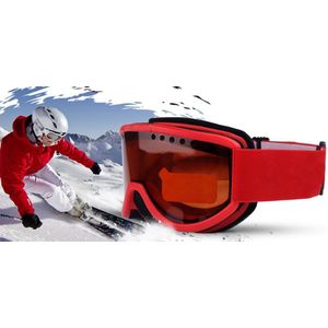 Apeirom Indus Ski/Snowboard Unisex - Rood TPU Frame - DUBBEL Layer Lens True Red - UVA 400 - UVB - UVC - Bescherming - Hypo-Allergeen Afdichting