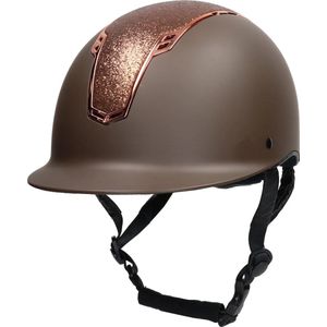 Imperial Riding - Rijhelm Olania - Veiligheidshelm - Cap - Brown Mat Rosegold - L/XL - 59-61 cm