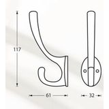 Intersteel Kapstokhaak Ovaal Chroom
