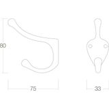 Kapstokhaak - Scheepsmodel - Messing - Gepolijst - Inclusief Bevestigingsmateriaal