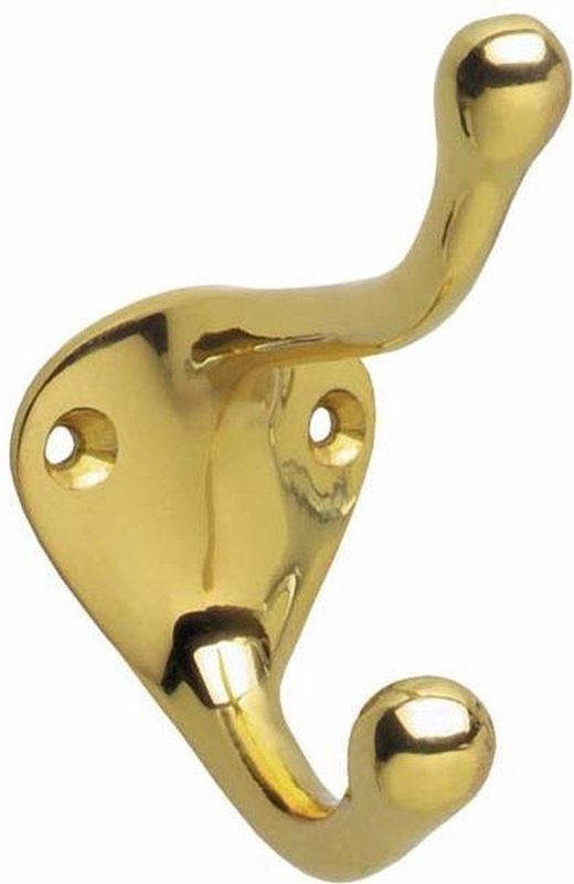 Kapstokhaak - Scheepsmodel - Messing - Gepolijst - Inclusief Bevestigingsmateriaal