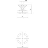 Intersteel - Meubelknop - Messing Gelakt - Diameter 32 mm