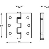 Kugellagertürscharnier va ktg.89x89mm din l/r ma ausziehb.Stift - 35462510 - Intersteel