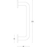 Intersteel Deurgreep op rond rozet 252 mm rvs geborsteld