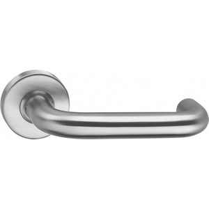 Intersteel Deurkruk Rond geveerd op rozet Ø53x10 mm met ring rvs geborsteld