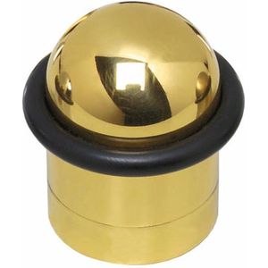 Intersteel - Deurstop - Messing - Zwarte Kunststof Ring