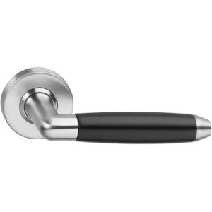 Intersteel deurklink Combinatie op rozet met ring met veer rvs/zwart