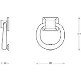 Deurklopper rond 107mm mat zwart