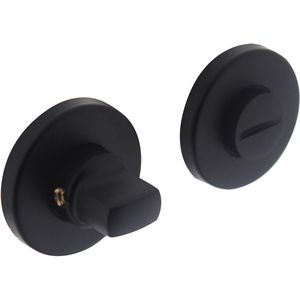 Intersteel Wc slot / badkamersluiting rond verdekt kunststof mat zwart