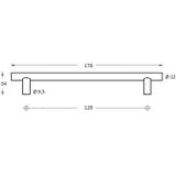 Intersteel Meubelgreep 178mm rvs geborsteld