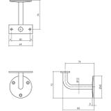 Intersteel Leuninghouder vlak zadel rvs geborsteld