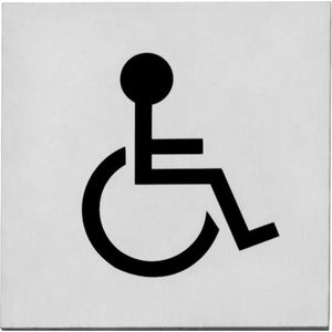 Intersteel - Pictogram Toilet Mindervalide - RVS Geborsteld - Zelfklevend