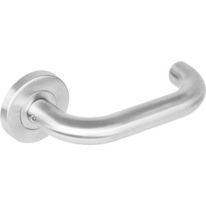 Intersteel Deurkruk Rond Op Rozet met 7 Mm Nok Rvs Geborsteld