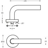 Intersteel Deurkruk Gebogen Op Rozet met 7 Mm Nok Rvs Geborsteld