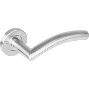 Intersteel enkele deurklink links Lisa 90° op rond rozet rvs