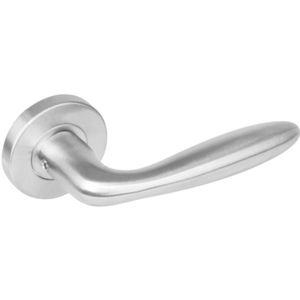 Intersteel Deurkruk Jupiter op rozet met 7 mm nok rvs geborsteld