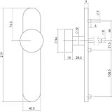 Intersteel Knop op schild rvs geborsteld SL56