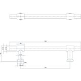 Intersteel Meubelgreep T-vorm recht 184 mm rvs geborsteld