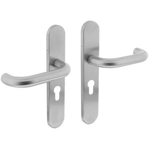 Intersteel Deurkruk Rond PC55 op schild rvs geborsteld sleutelgat PC55