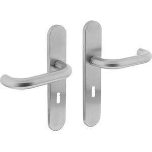 Intersteel Deurkruk Rond op schild rvs geborsteld sleutelgat 56 mm SL56
