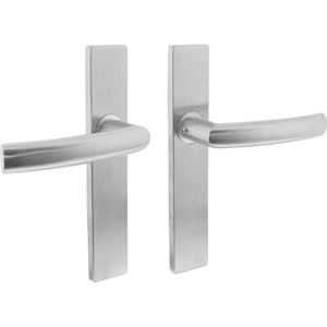 Intersteel Deurkruk Blok op rechthoekig schild rvs geborsteld WC63/8