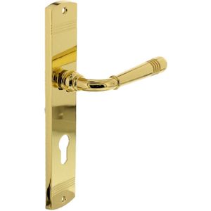 Intersteel deurklink Helena op schild PC72 messing gelakt