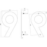Intersteel Huisnummer 9 200 mm rvs geborsteld