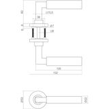 Intersteel Deurkruk Bau-Stil op rozet rvs geborsteld