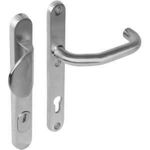 Intersteel Veiligheidsbeslag SKG*** met kerntrekbeveiliging profielcilindergat 92 mm smal ovaal voordeurbeslag rvs geborsteld