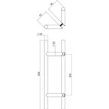 Intersteel Deurgrepen set T-schuin ø 30 mm - 500 mm rvs geborsteld