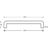 Intersteel Deurgreep 320 mm U-vorm rvs geborsteld