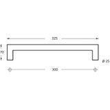 Intersteel Deurgreep 325 mm recht-90° rvs geborsteld