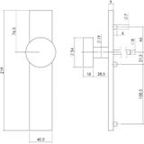 Intersteel Knop op rechthoekig schild rvs geborsteld SL56