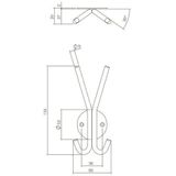 Intersteel - Hoed en Jashaak Dubbel - RVS Geborsteld - Roestvast Staal