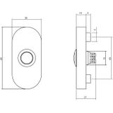 Intersteel Deurbel Ovaal Verdekt 65x30x10 Rvs/Mat Zwart