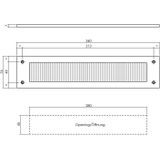 Intersteel Tochtwering rechthoek rvs/mat zwart