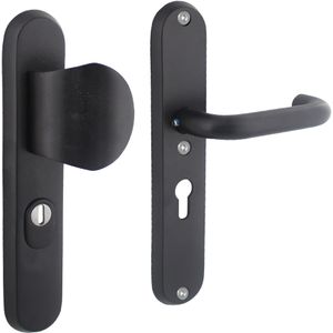 Intersteel Veiligheidsbeslag mat zwart PC55 KT ovaal greep/kruk SKG***