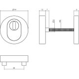Intersteel Voordeurset veiligheidsbeslag SKG*** rond rozet rvs geborsteld met kerntrekbeveiliging