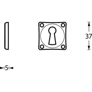 Intersteel Rozet sleutelgat vierkant basic nikkel
