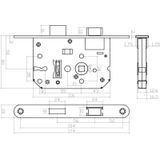 Intersteel Woningbouw Toilet-/Badkamerslot 63/8 Mm Rvs Geborsteld