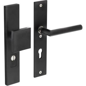 Intersteel Veiligheidsbeslag profielcilindergat rechthoekig mat zwart 72mm voordeurbeslag