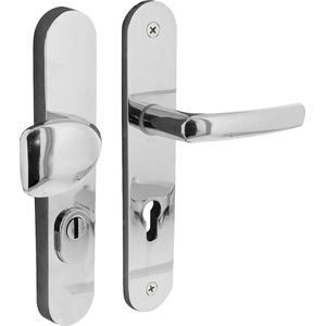 Intersteel Veiligheidsbeslag met kerntrekbeveiliging profielcilindergat 92 mm voordeurbeslag Chroom - Verchroomd PC92